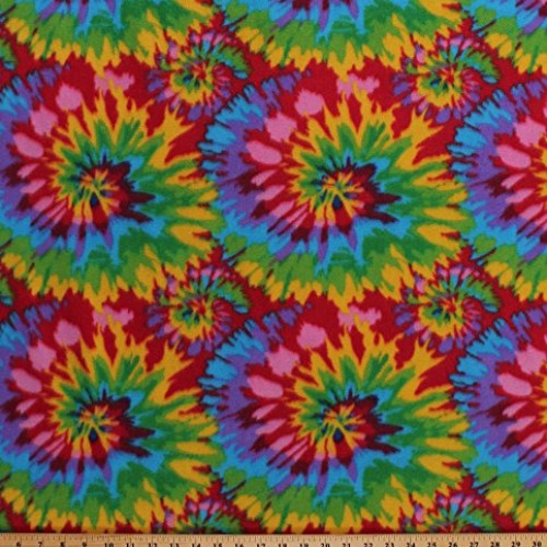 Tie Tye Dye Starburst Fleece Fabric Print by The Yard otyedyebrightq