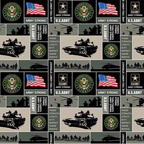United States of America Army USA Military Fleece Fabric Print by ...