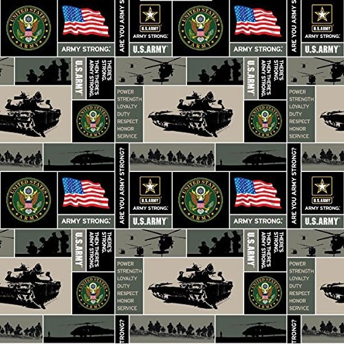 United States of America Army USA Military Fleece Fabric Print by ...