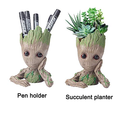 2 Styles Flowerpot Baby Groot Flower Pot Succulent Planter Pot Pen...