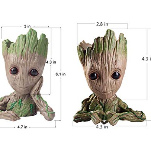 2 Styles Flowerpot Baby Groot Flower Pot Succulent Planter Pot Pen...