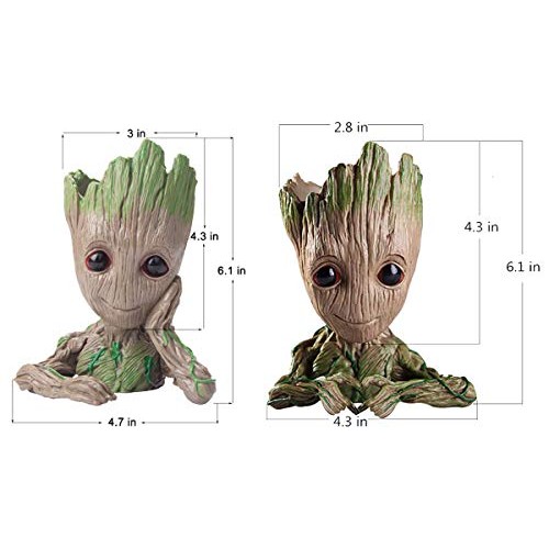 2 Styles Flowerpot Baby Groot Flower Pot Succulent Planter Pot Pen...