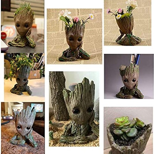 2 Styles Flowerpot Baby Groot Flower Pot Succulent Planter Pot Pen...