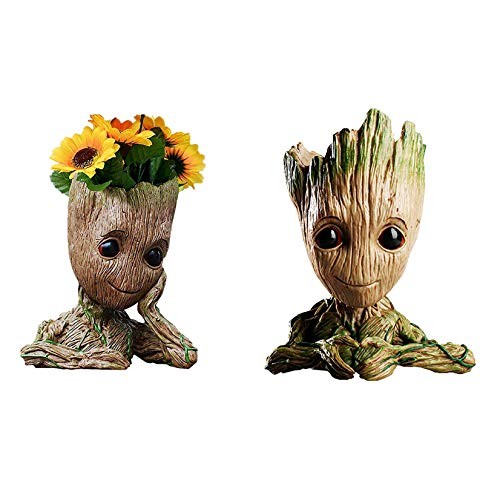 2 Styles Flowerpot Baby Groot Flower Pot Succulent Planter Pot Pen...