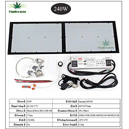 Figolite Grow Led Grow Light MeanWell 240w Dimmable Full Spectrum ...