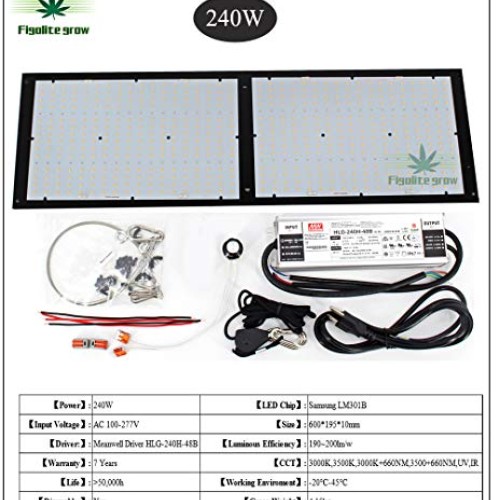 Figolite Grow Led Grow Light MeanWell 240w Dimmable Full Spectrum ...