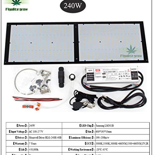 Figolite Grow Led Grow Light MeanWell HLG 240w Dimmable Full Spect...