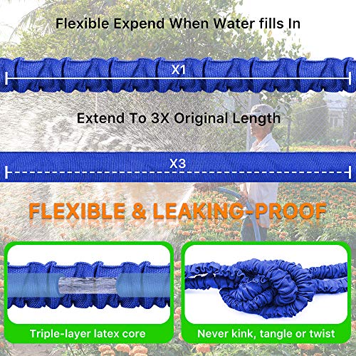 Garden Hose, Water Hose, Upgraded 75ft Flexible Pocket Expandable ...