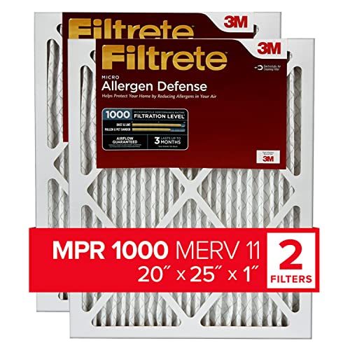 Filtrete 20x25x1 Air Filter, MPR 1000, MERV 11, Micro Allergen Def...