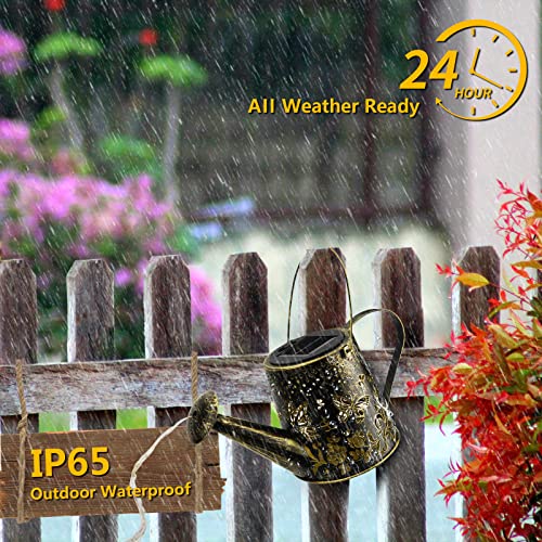 Watering Can with Lights, Solar Lights Outdoor Butterfly Art Garde...