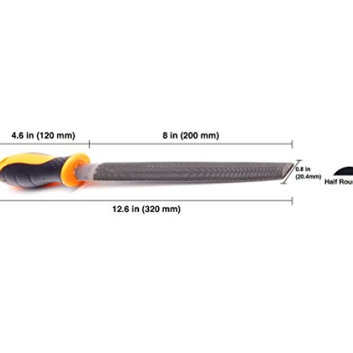 Finder 8 Semi Round Hand Rasp File Set with Rubber Grip + Plasti...