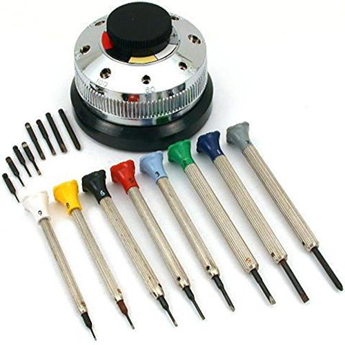 13 Watchmakers Screwdrivers Revolving Rotating Stand Repair Tool