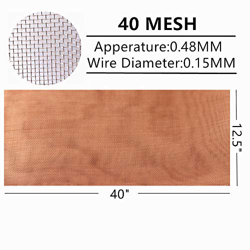 Pure Copper Wire 40 Mesh- 12.5 x 40 Dense Filter Screen Mesh