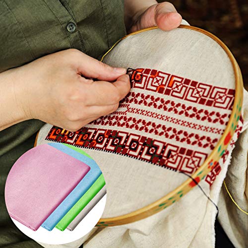 Set of 28, Needlework Fabric and Rainbow Color Embroidery Floss, f...