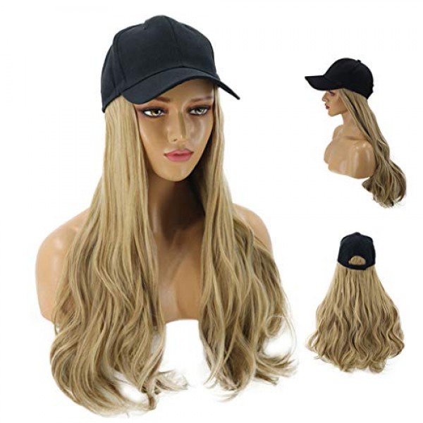 Fine Baseball Cap with Hair Synthetic Hats with Hair Attached for ...