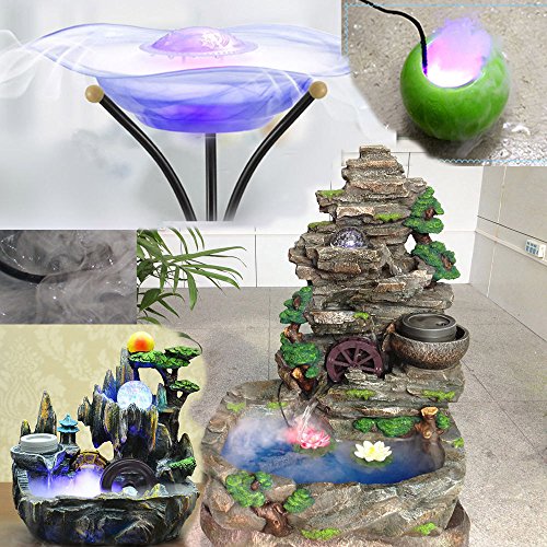 12LED Mist Maker Fogger Atomizer Air Humidifier Water Fountain Pon...