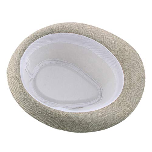 Jazz Hat Mens Breathable Linen Top Hat Outdoor Sun Hat Curly Brim...