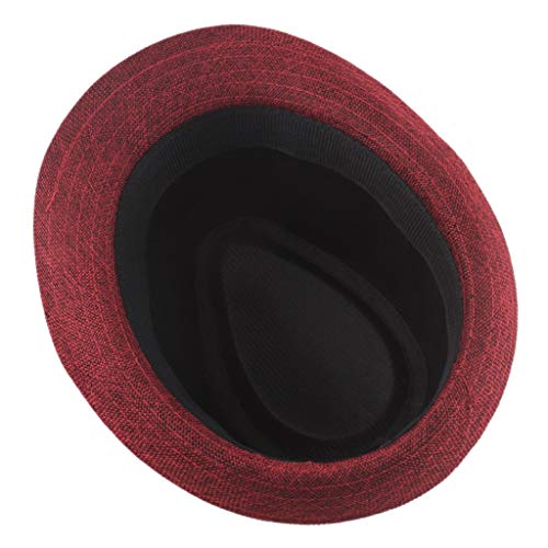 Jazz Hat Mens Breathable Linen Top Hat Outdoor Sun Hat Curly Brim...