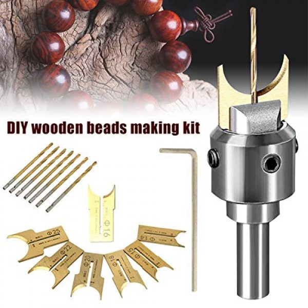 Finetoknow Wooden Bead Maker Beads Drill Bit Milling Cutter Set Wo...