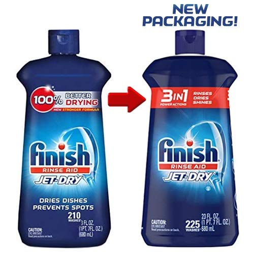 Finish Jet-Dry Rinse Aid, 23oz, Dishwasher Rinse Agent and Drying ...
