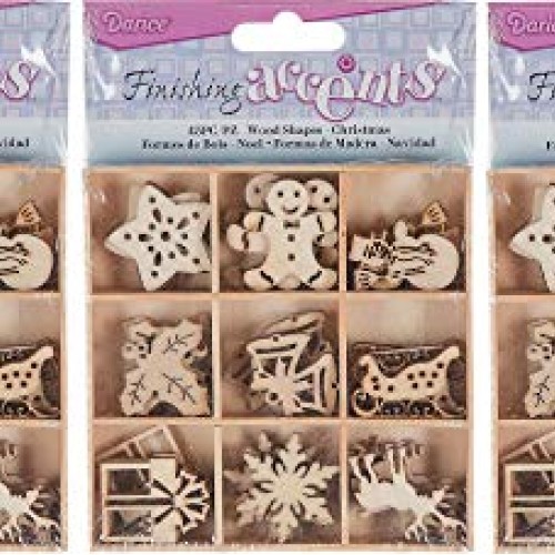 Finishing Accents 23464 Christmas Theme Mini Laser Cuts Wood Shape...