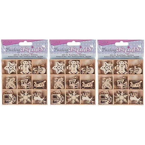Finishing Accents 23464 Christmas Theme Mini Laser Cuts Wood Shape...