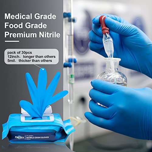 FINITEX Nitrile Disposable Latex Free Exam Gloves - 5mil 12 inch 3...