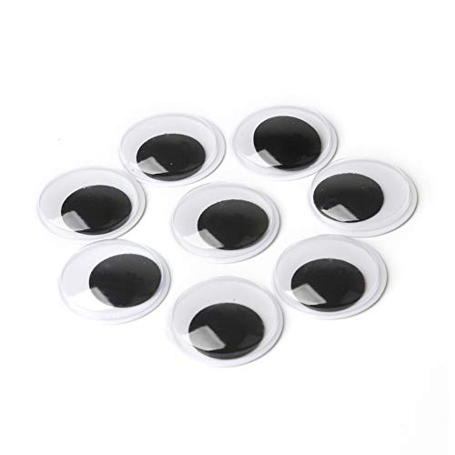 200pcs 25mm/1 inch Wiggle Googly Eyes with Self-Adhesive Round Bla...