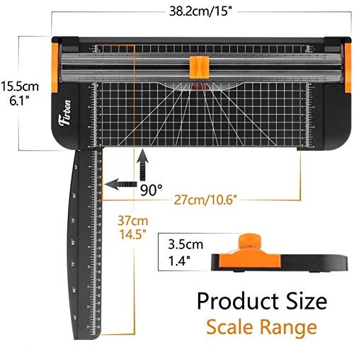 Firbon A4 Paper Cutter Bundle with 5Pcs Replacement Blades, 12 Inc...