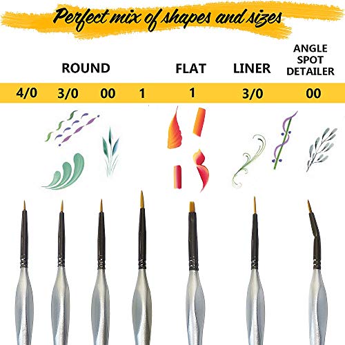 Miniature Paint Brush Set 6pcs + 1 Free - Best Find Detail Paint B...
