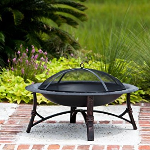 Fire Sense 60857 Roman Fire Pit, Brushed Bronze