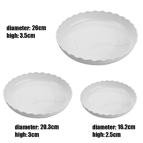 Fireboomoon 12 Pack Plastic White Round Wave Plant Saucer,Durable ...
