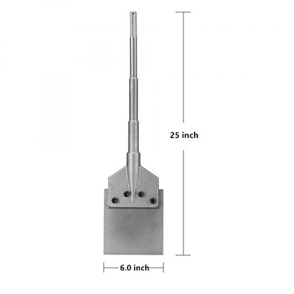 Firecore SDS Max Floor Scraper, 6-in Wide Tile Removal Bit with Lo...