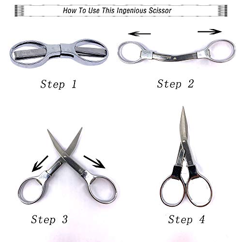 2Pcs Folding Scissors, Portable Mini Scissors, Stainless Steel Tel...