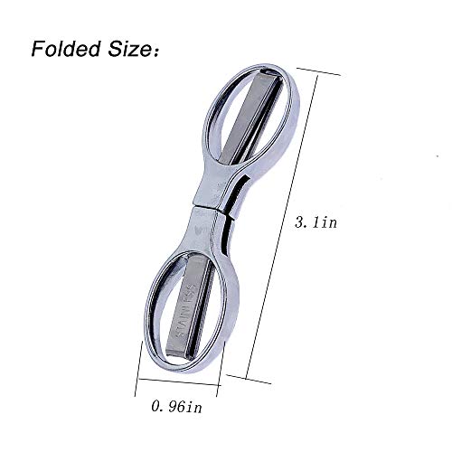 2Pcs Folding Scissors, Portable Mini Scissors, Stainless Steel Tel...
