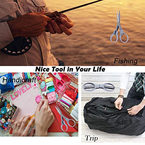 2Pcs Folding Scissors, Portable Mini Scissors, Stainless Steel Tel...