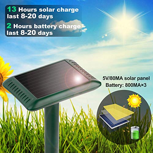 Firlar Animal Repeller Ultrasonic Solar Spikes Motion Sensor and F...