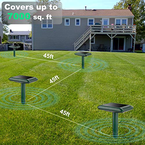 Firlar Animal Repeller Ultrasonic Solar Spikes Motion Sensor and F...