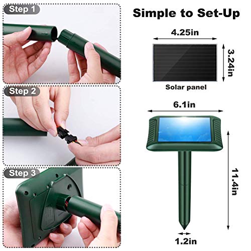 Firlar Animal Repeller Ultrasonic Solar Spikes Motion Sensor and F...