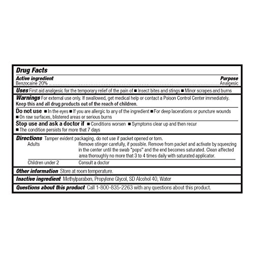 First Aid Only 19-001 Sting Relief Swab Box of 10