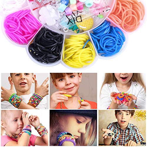Fishdown 12 Color Loom Rainbow Rubber Bands Kit Bracelet Making Ru...