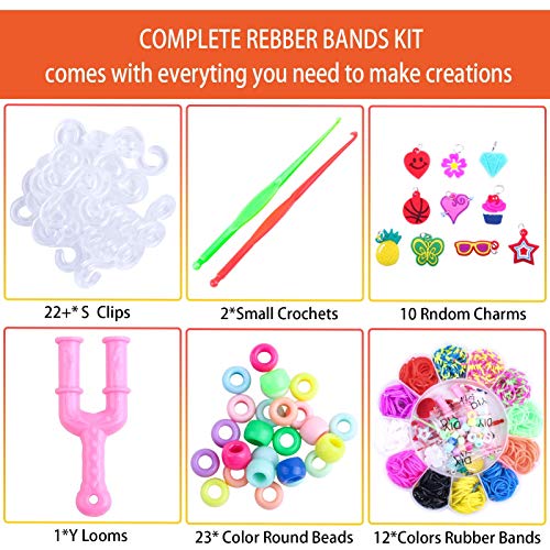 Fishdown 12 Color Loom Rainbow Rubber Bands Kit Bracelet Making Ru...