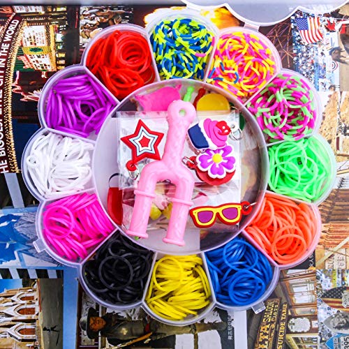 Fishdown 12 Color Loom Rainbow Rubber Bands Kit Bracelet Making Ru...