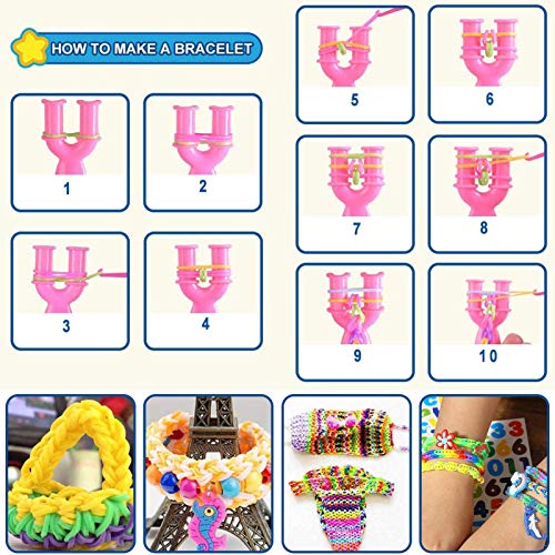Fishdown 12 Color Loom Rainbow Rubber Bands Kit Bracelet Making Ru...