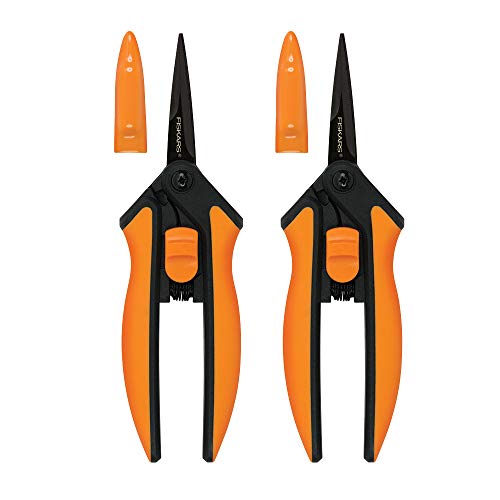 Fiskars 399241-1002 Micro-Tip Pruning Snips, Non-Stick Blades, 2 C...