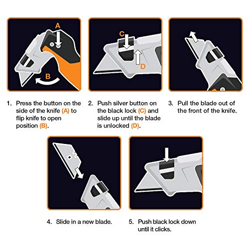 Fiskars 770030-1001 Pro Utility Knife, Folding