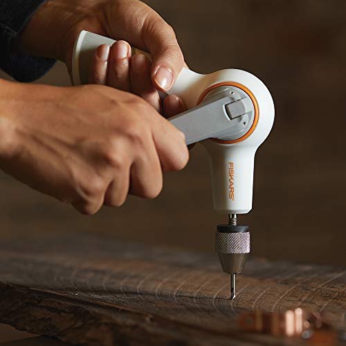 Fiskars Crafts 132420-1001 DIY Precision Hand Drill, Grey, White/Gray