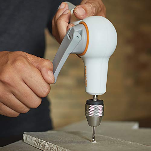 Fiskars Crafts 132420-1001 DIY Precision Hand Drill, Grey, White/Gray