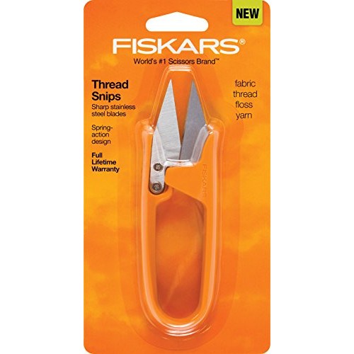 Fiskars Thread Snip Scissors, Gray Orange