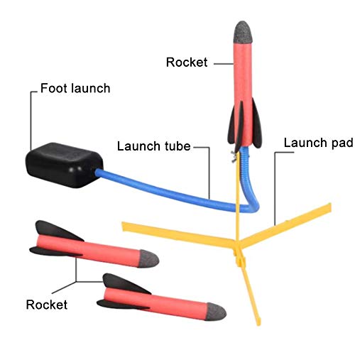 Toy Rocket Launcher for Kids – Shoots Up to 100 Feet – 3 Colorful ...